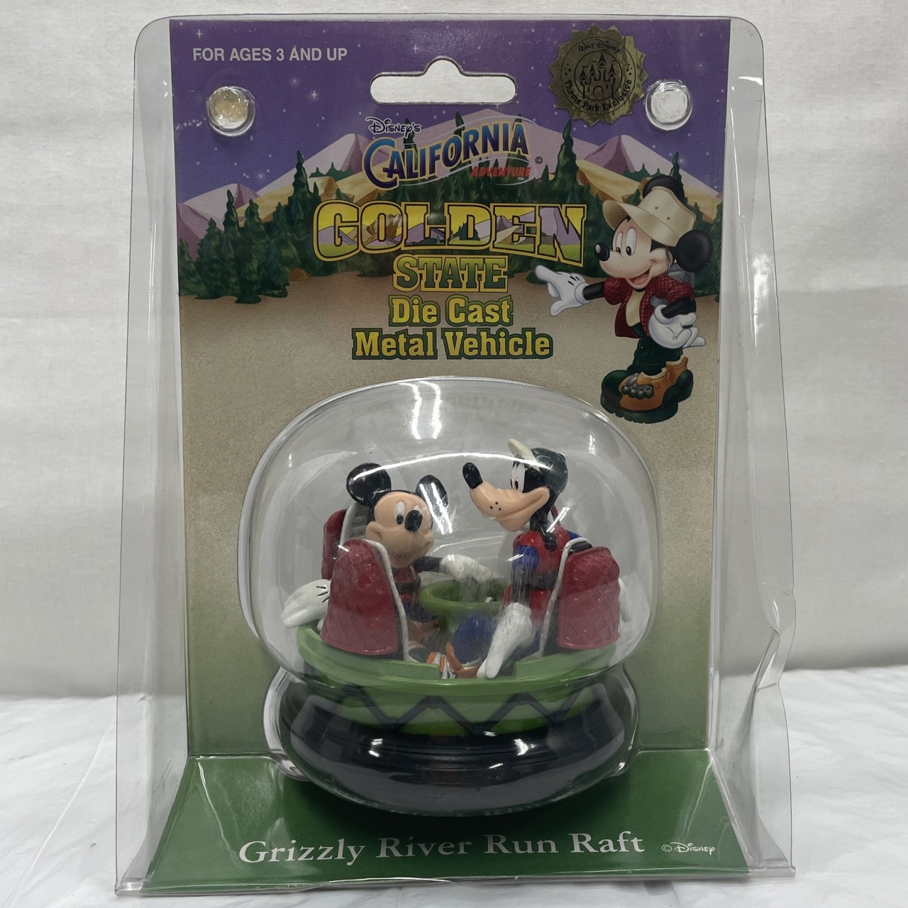 DISNEY DIE CAST METAL VEHICLE DISNEY CALIFORNIA GOLDEN STATE Grizzly River Run Raft