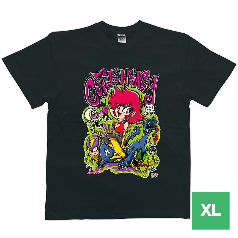 KAGEMARU DESIGNS キューティハニー Tシャツ (黒) XLサイズ