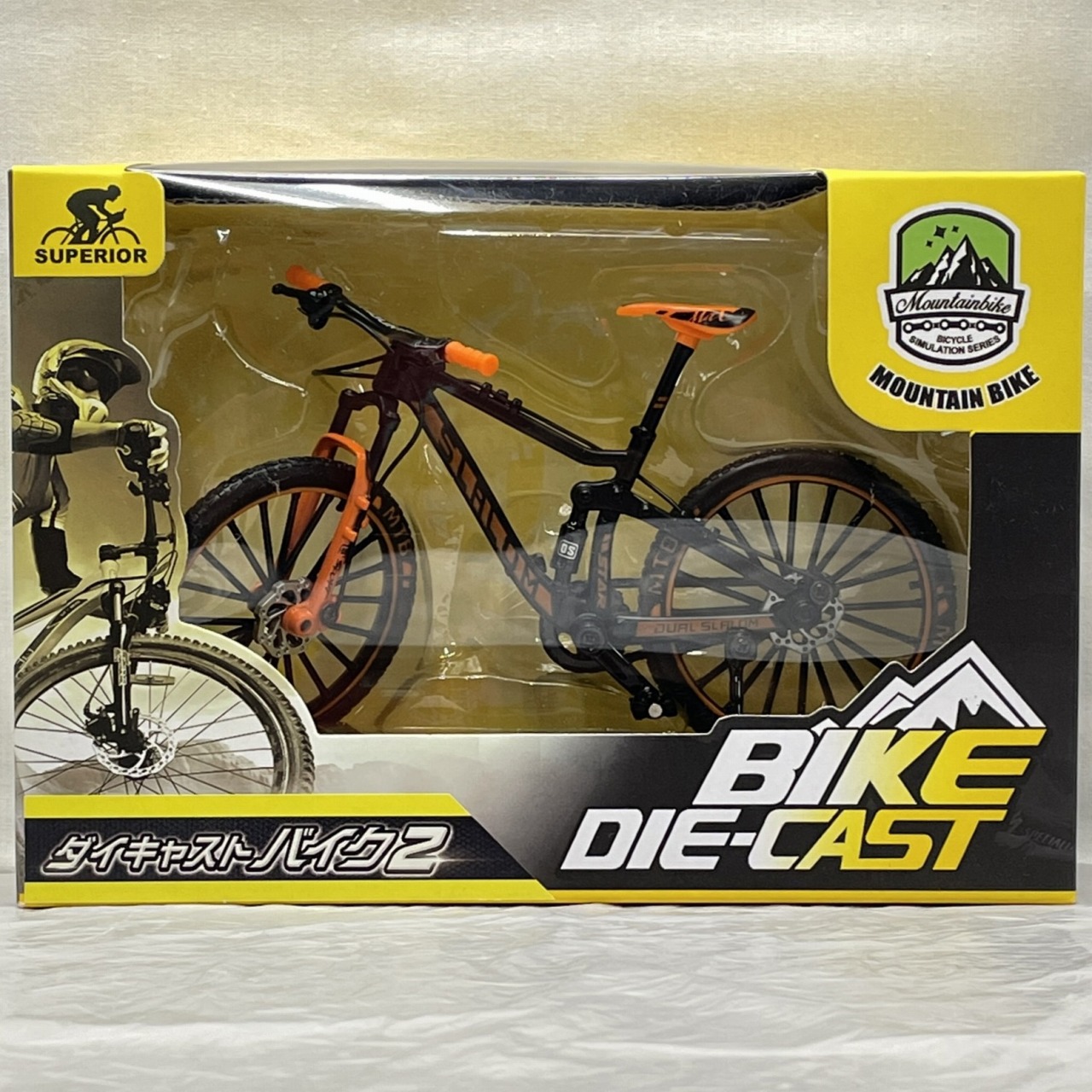 BICYCLE SIMULATION SERIES  ミニカー ダイキャストバイク2 ブラック×オレンジ