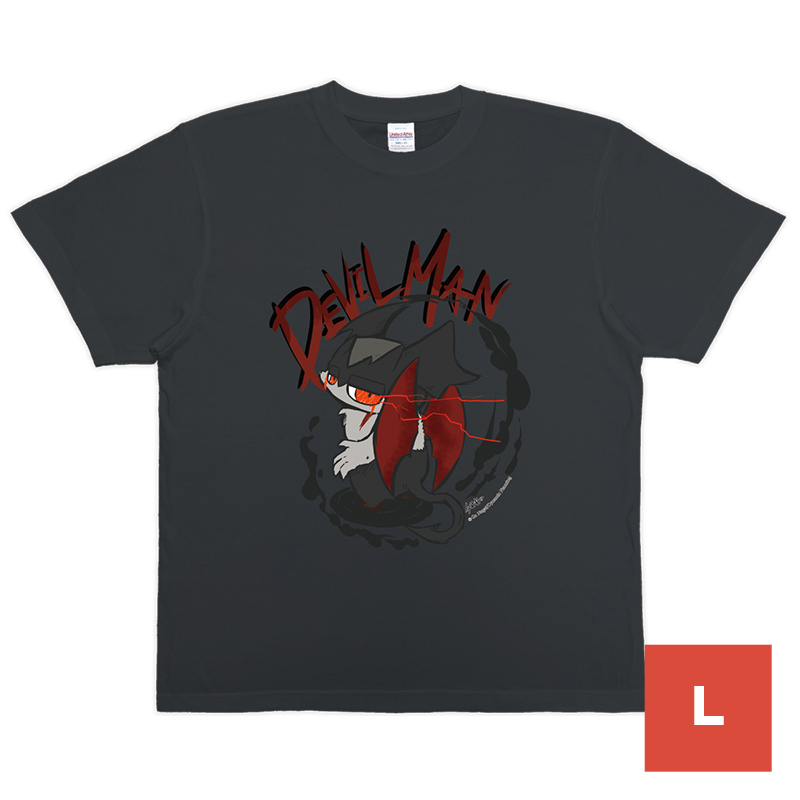 MORECATS デビルマン 悪 Tシャツ (スミ) Lサイズ