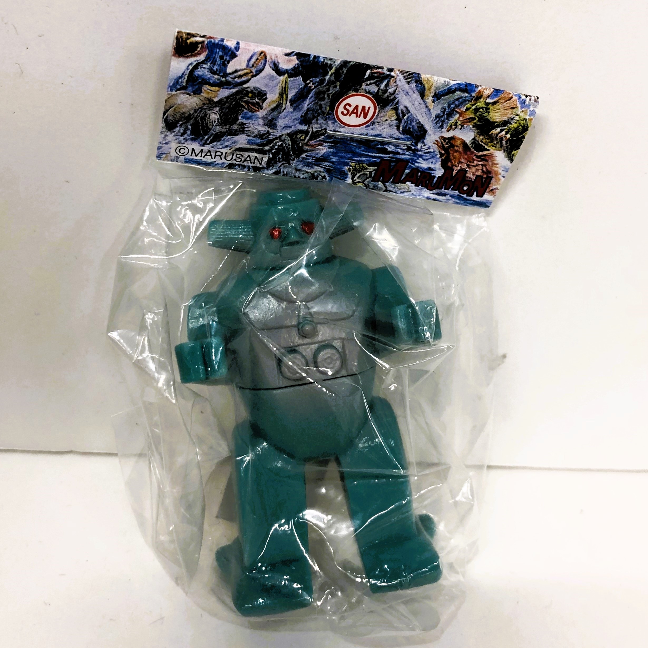 マルサン マルガチャ マルモン大図鑑60mm 71人間ロボット№1 水色(腹灰/赤目)