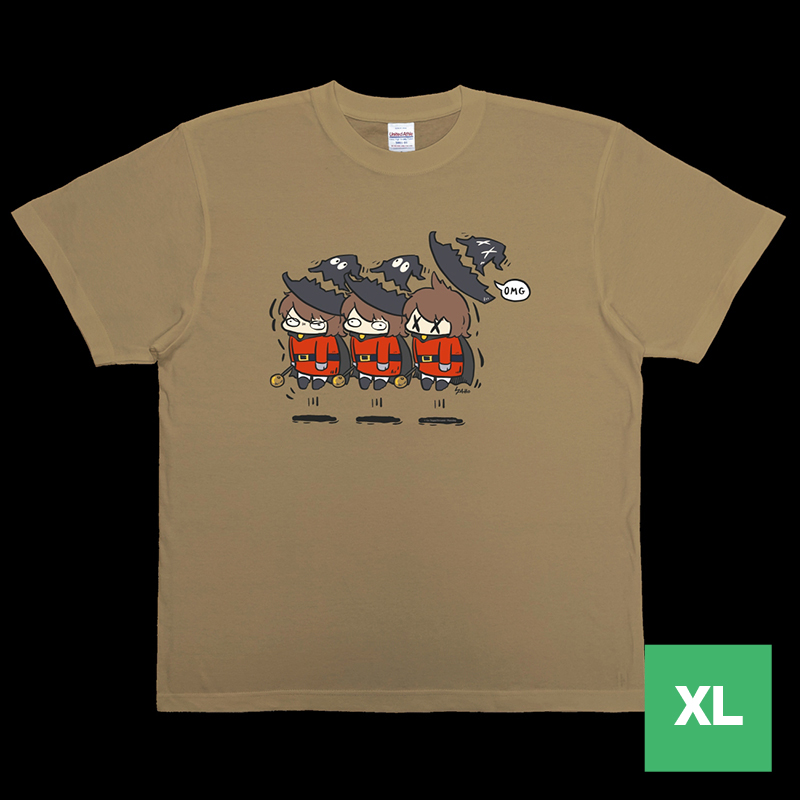 MORECATS ドロロンえん魔くん OMG Tシャツ (カーキ) XLサイズ