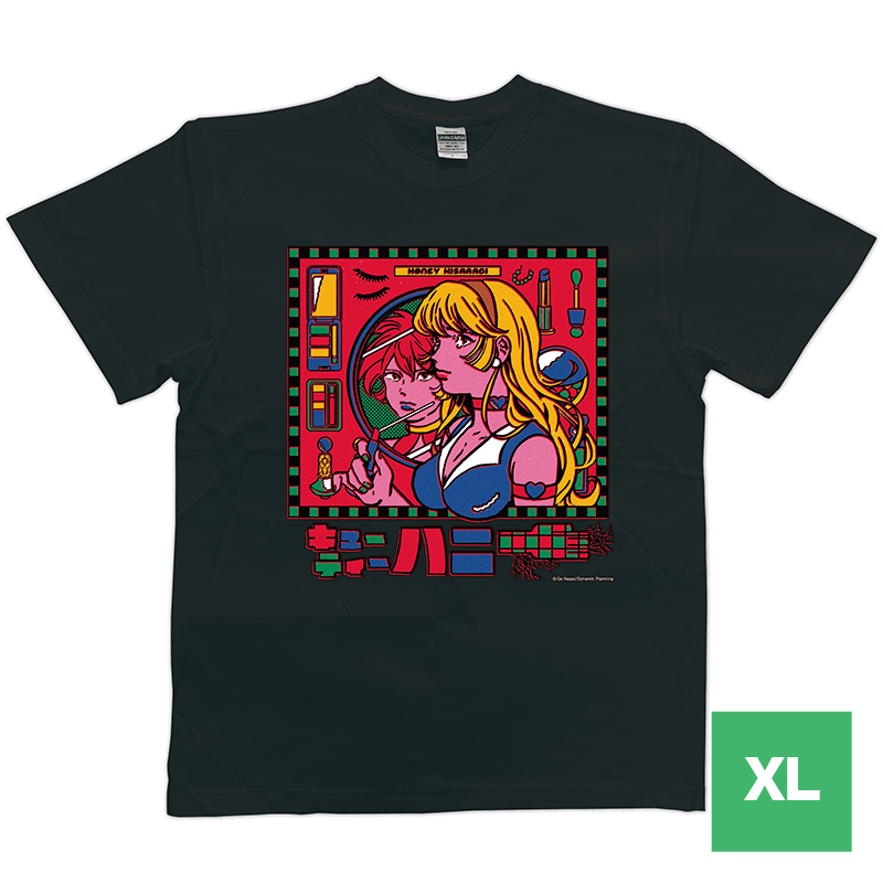 原田ちあきキューティーハニー カチューシャ 茶 Tシャツ (黒)XLサイズ