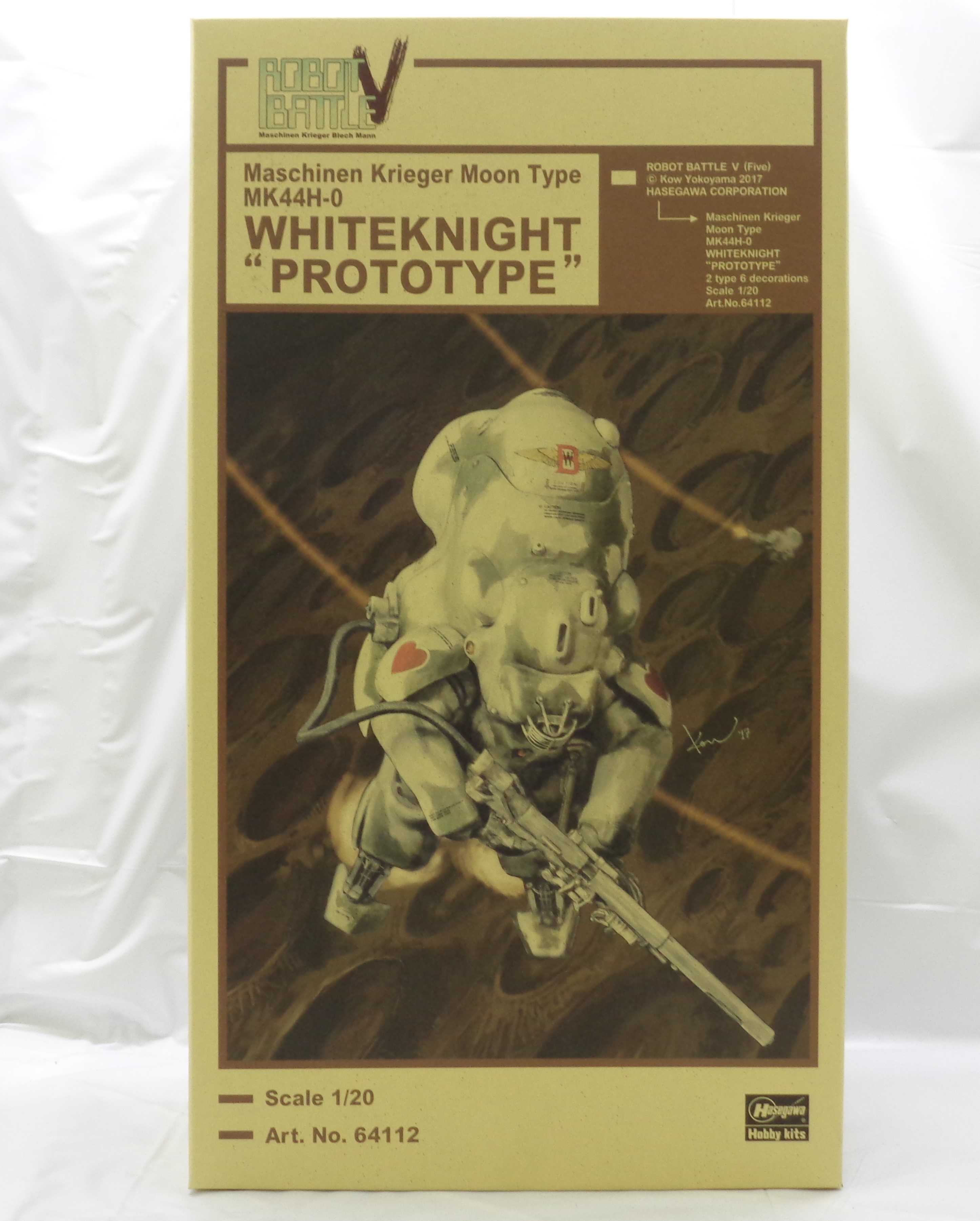 ハセガワ 1/20 Ma.k. ロボットバトルV MK44 Ausf.H-0 WHITEKIGHT PROTOTYPE  ホワイトナイト プロトタイプ 月面用重装甲戦闘服