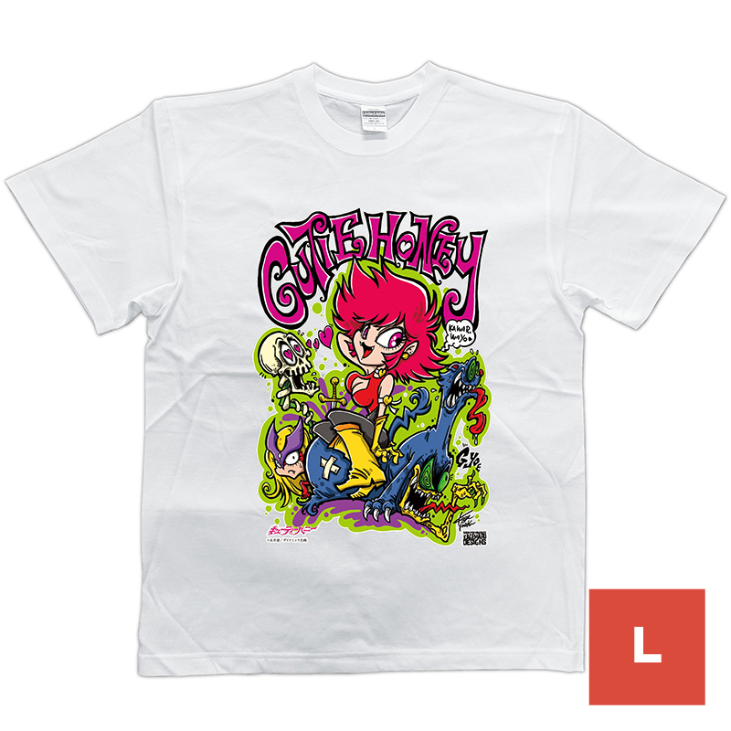 KAGEMARU DESIGNS キューティハニー Tシャツ (白) Lサイズ