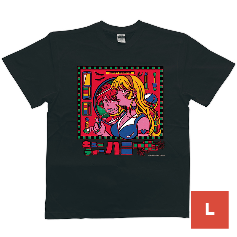 原田ちあきキューティーハニー カチューシャ 茶 Tシャツ (黒)Lサイズ