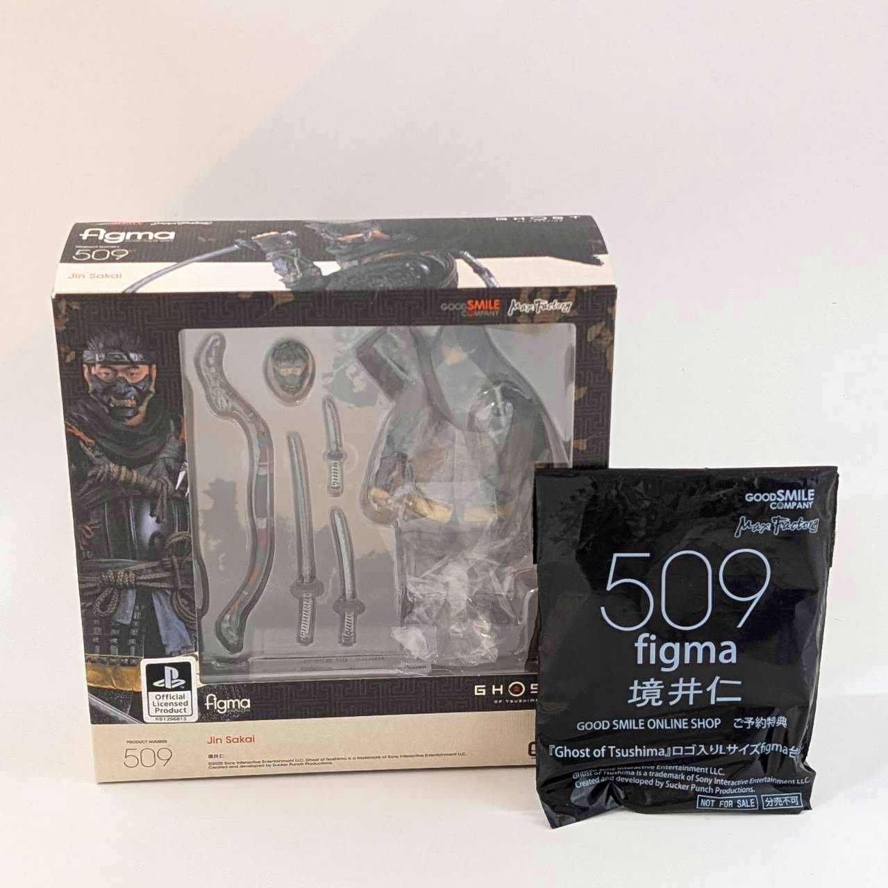 figma 509 境井仁 GOODSMILE ONLINE SHOP 予約特典「『Ghost of Tsushima』ロゴ入りLサイズfigma台座」付(Ghost of Tsushima)