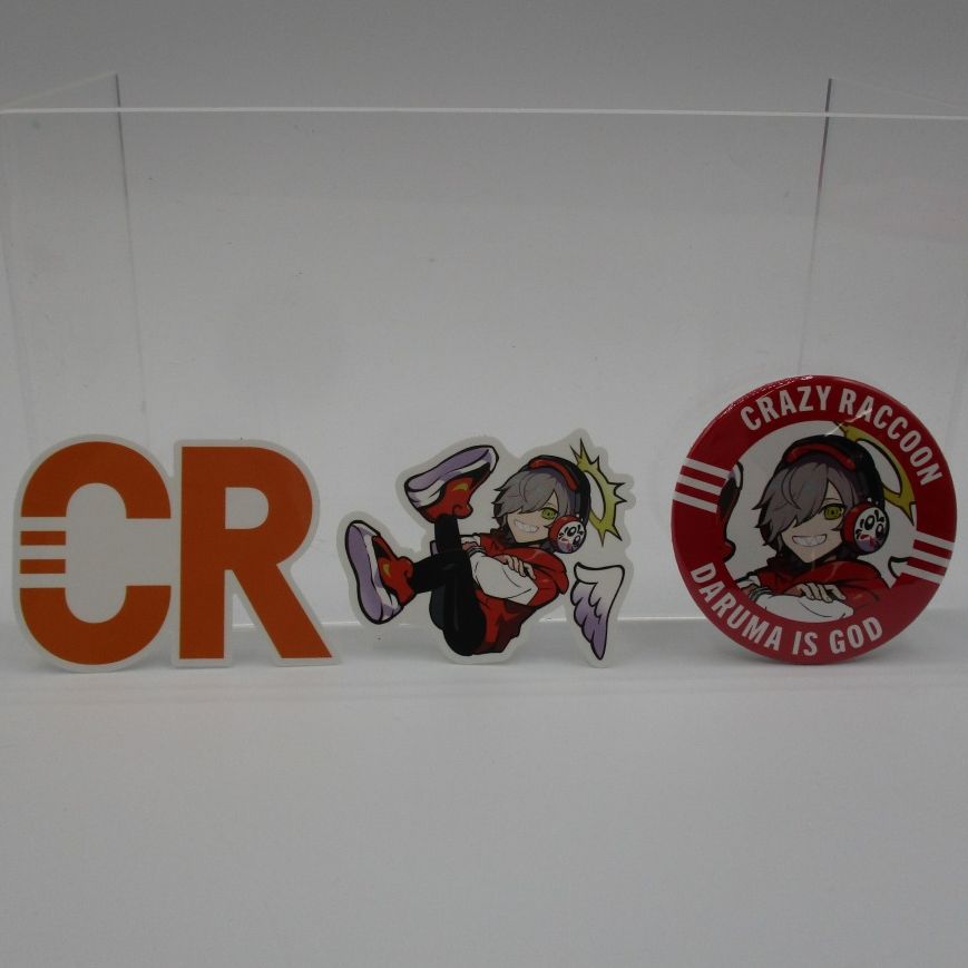 CrazyRaccoon MEMBER CAN BADGE & STICKERS SET 1 だるまいずごっど