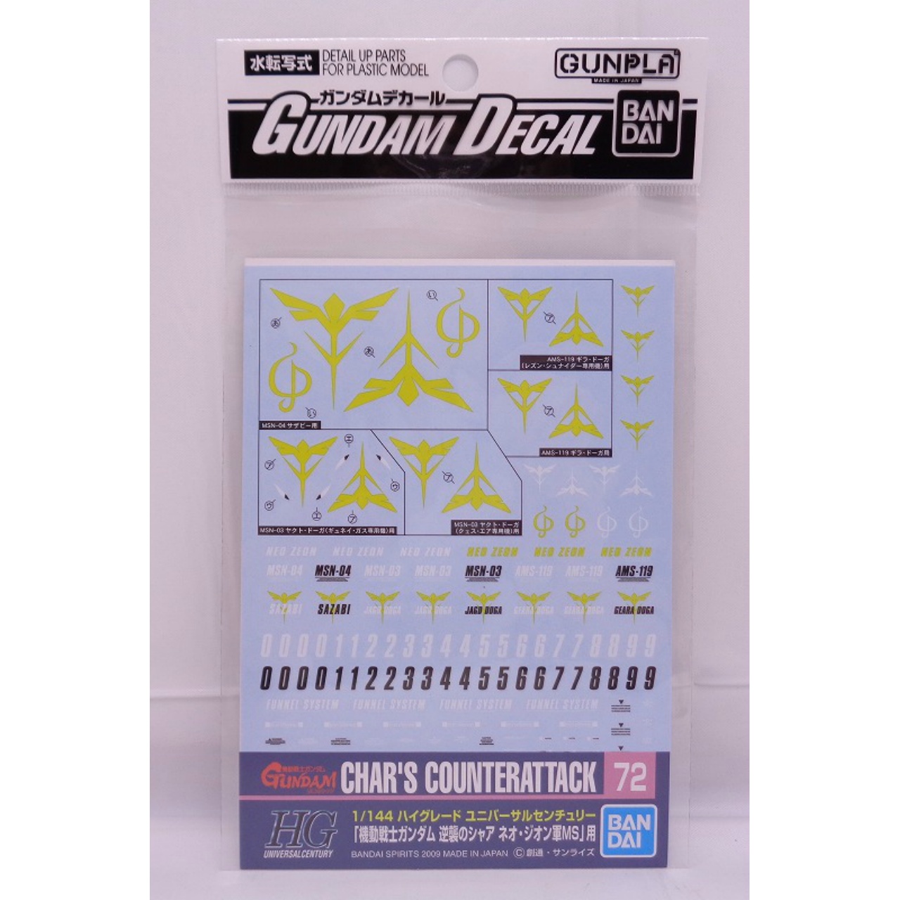 ガンダムデカール 072 1/144 逆襲のシャア  ネオ・ジオン軍MS用