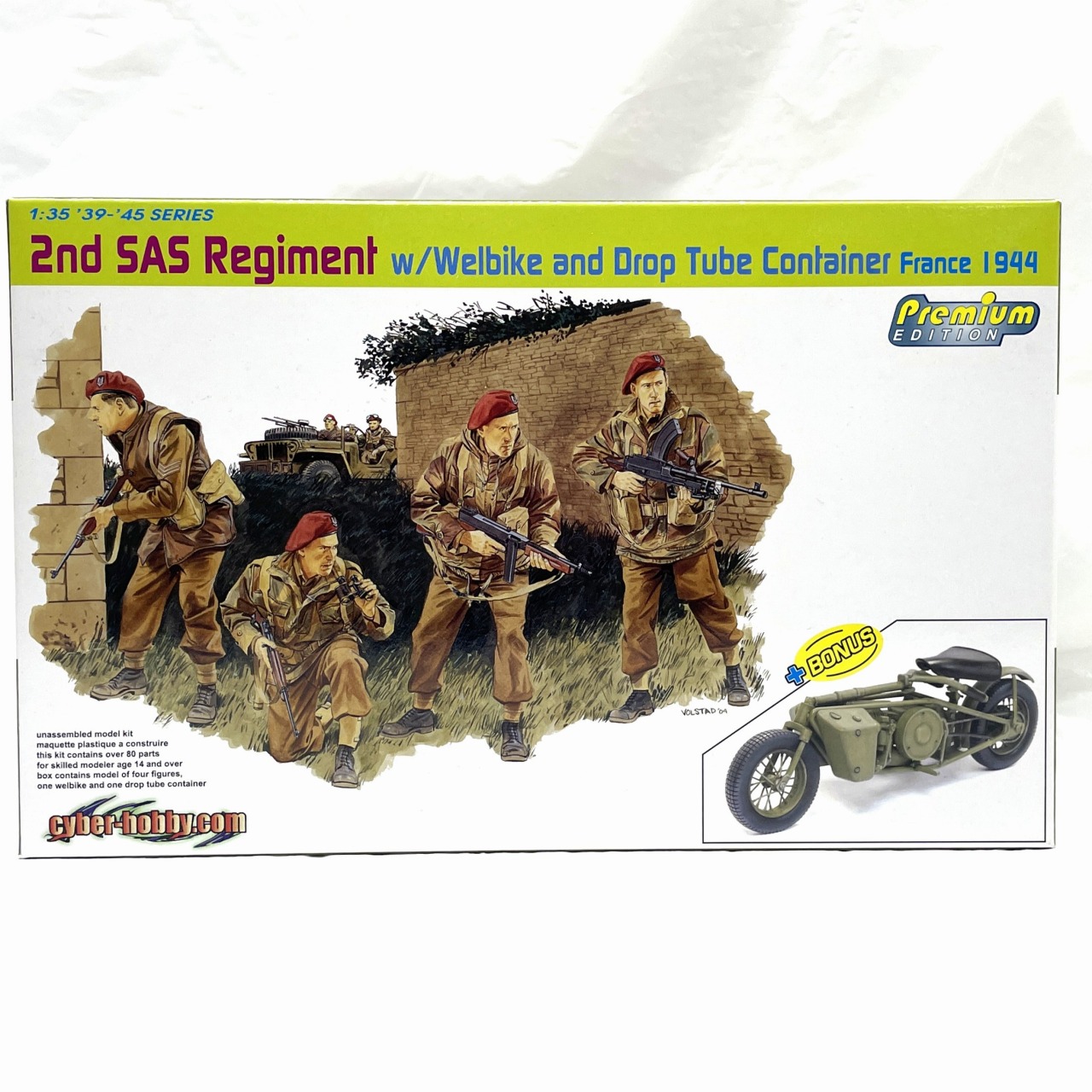 ドラゴン 1/35 WW.II イギリス軍 第2SAS連隊 w/ウェルバイク&運搬用コンテナ 1944年フランス
