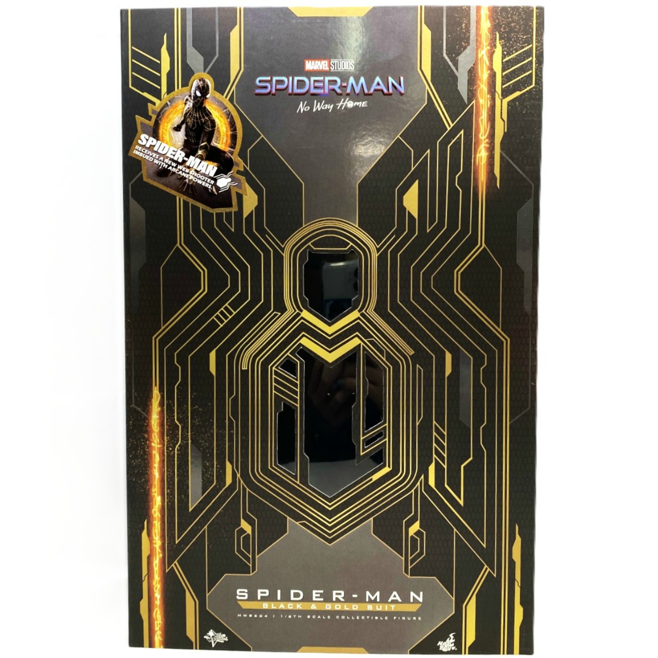 ホットトイズ ムービー・マスターピース MMS610 スパイダーマン (ブラック&ゴールドスーツ) [スパイダーマン:ノー・ウェイ・ホーム] 1/6スケールフィギュア