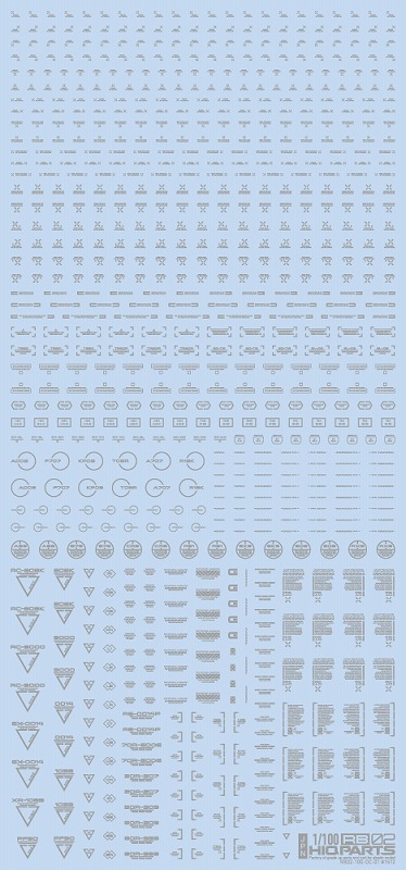 HIQ PARTS 1/100 RB02 コーションデカール ワンカラーライトグレー(1枚入)