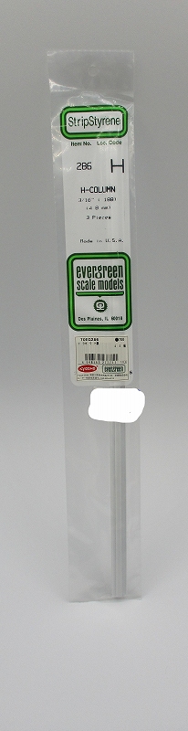 evergreen scale models Polystyrene H-Column 4.8mm