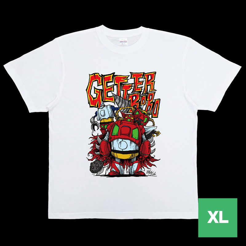 KAGEMARU DESIGNS ゲッターロボ Tシャツ (白) XLサイズ