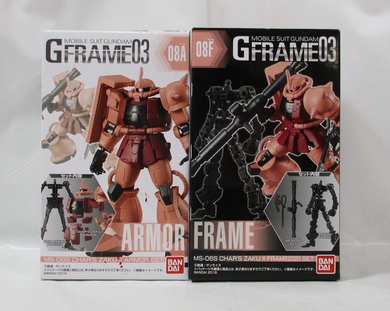 機動戦士ガンダム GFRAME03(Gフレーム03)08 シャア専用ザク アーマー、フレーム2種セット