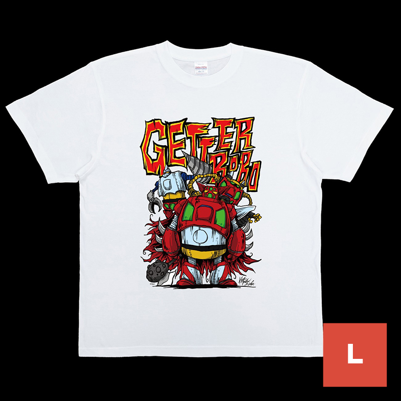 KAGEMARU DESIGNS ゲッターロボ Tシャツ (白) Lサイズ