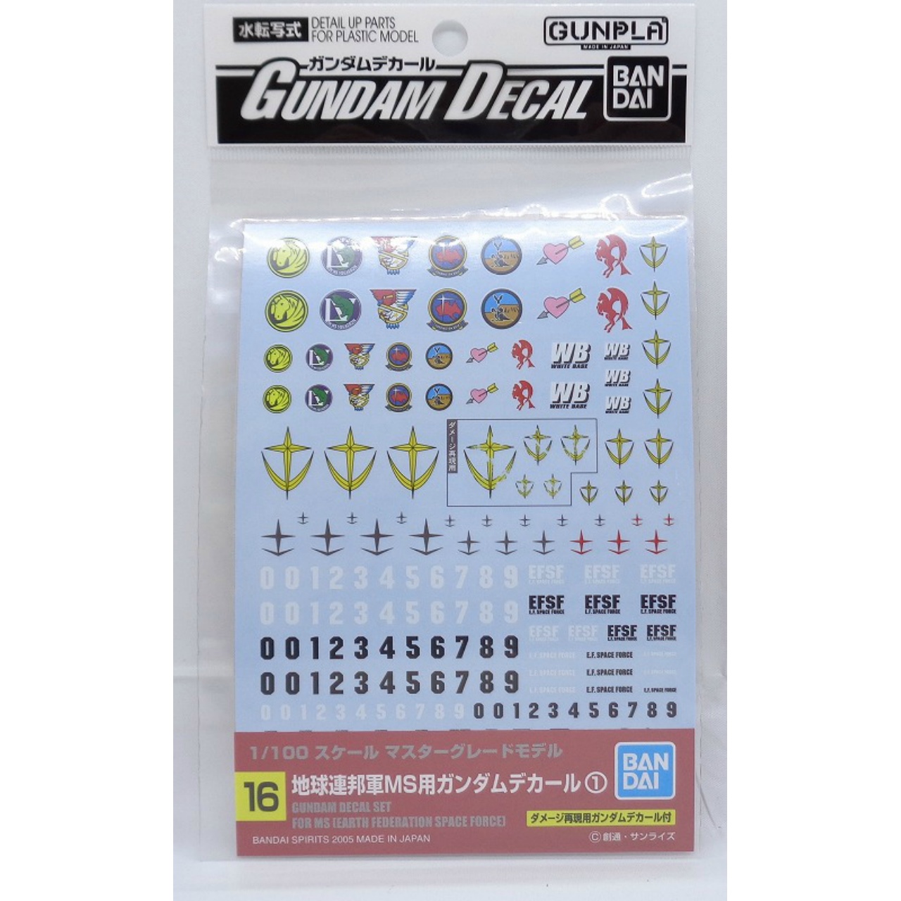 ガンダムデカール 016 MG 汎用 連邦用