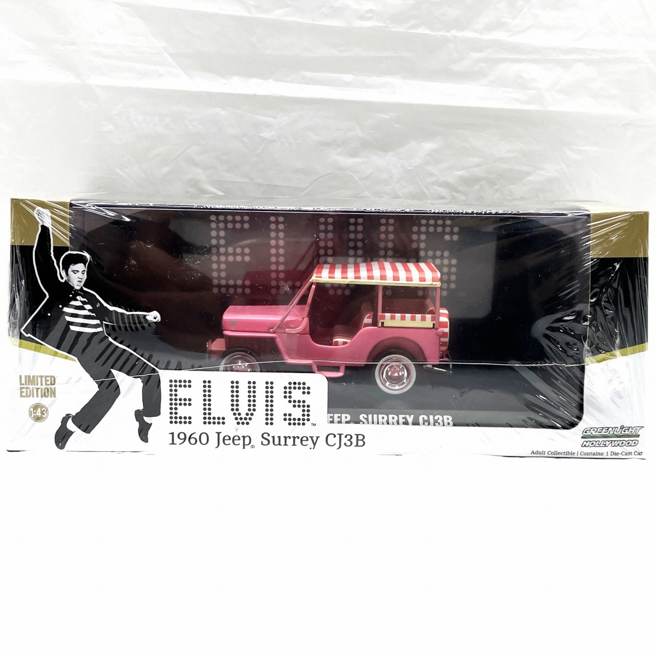 GREENLIGHT 1/43 Hollywood  ELVIS 1960 Jeep Surrey CJ3B(ピンク)
