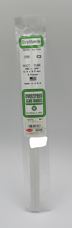 evergreen scale models Polystyrene Rectanglar Tubing 6.3x9.5