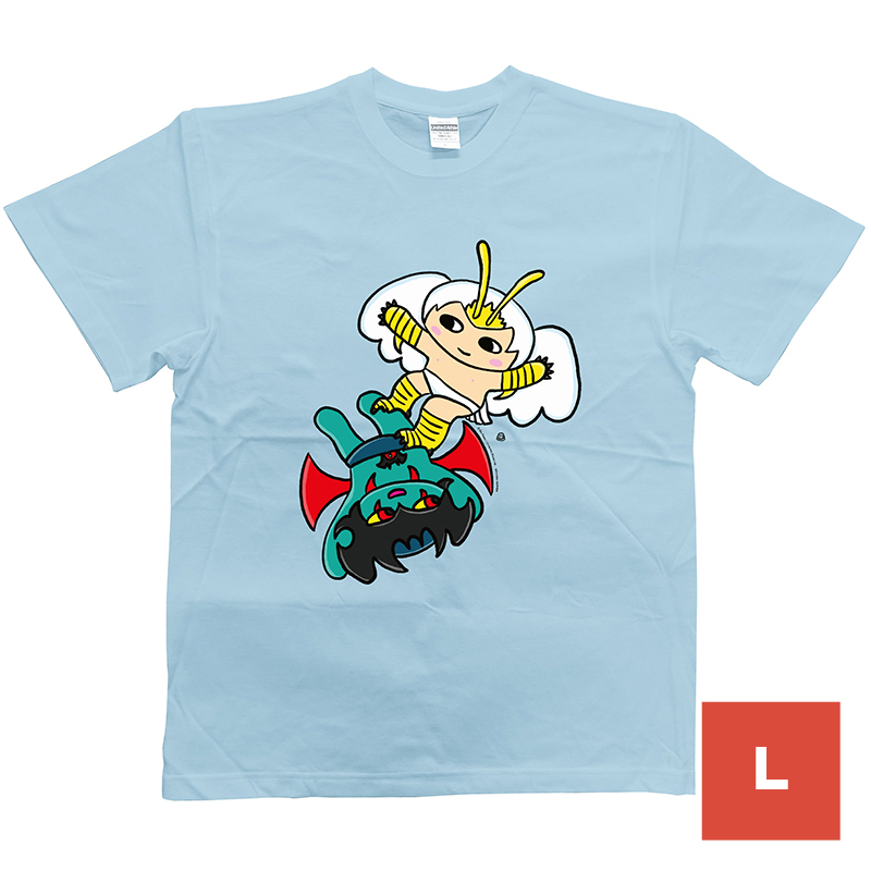 おふとん天国 デビルマン・シレーヌ Tシャツ (青) Lサイズ