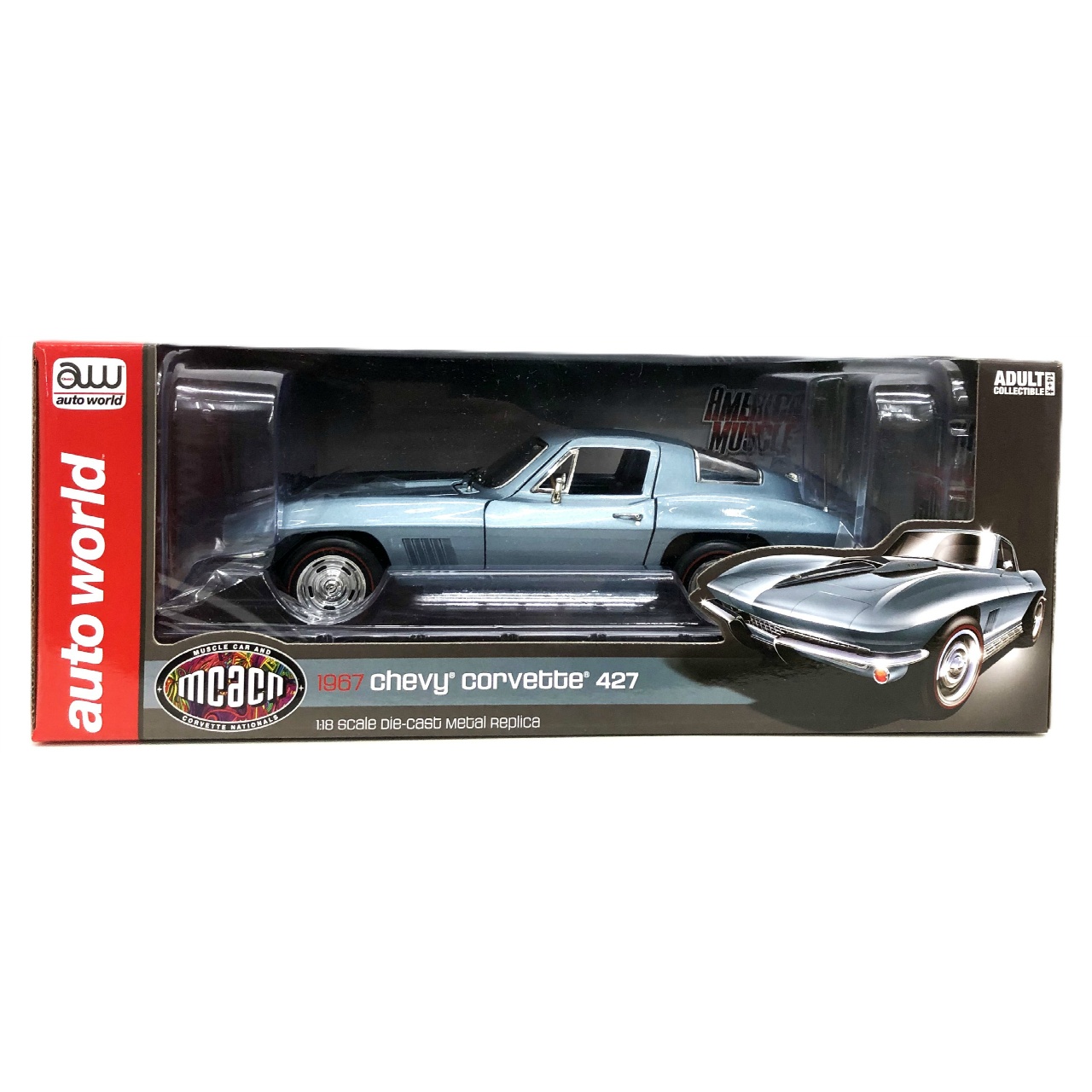 アメリカンマッスル 1/18スケール 1967年式 シェビー コルベット エルクハートブルー AMM1241