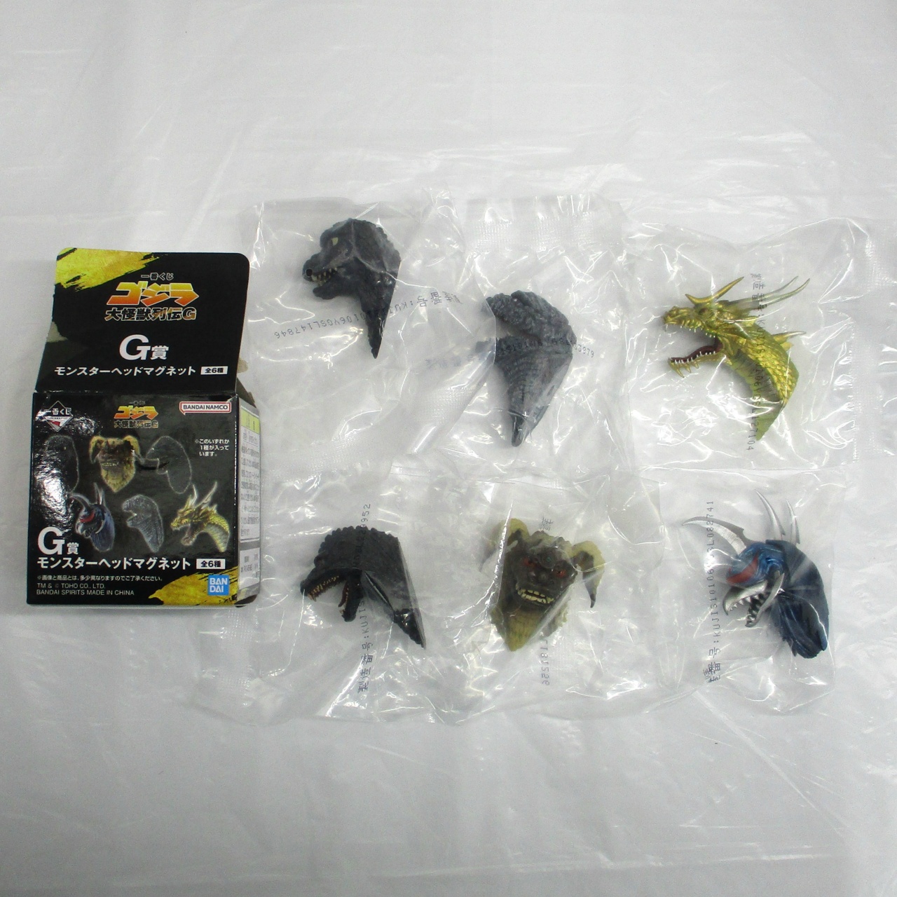 一番くじ ゴジラ 大怪獣列伝G G賞 モンスターヘッドマグネット 全6種セット