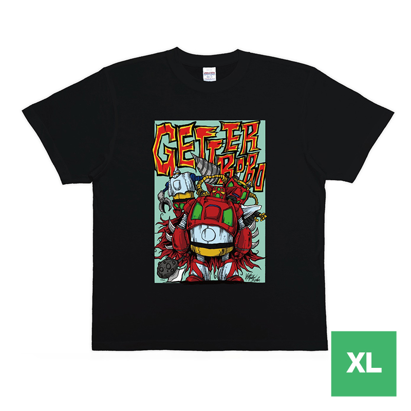 KAGEMARU DESIGNS ゲッターロボ Tシャツ (黒) XLサイズ