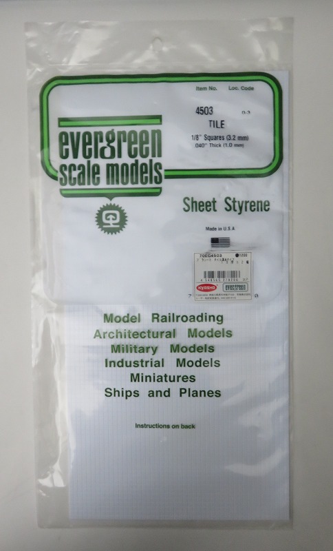 evergreen scale models Polystyrene Square Tile (Deep Cut) 1.0x3.2mm