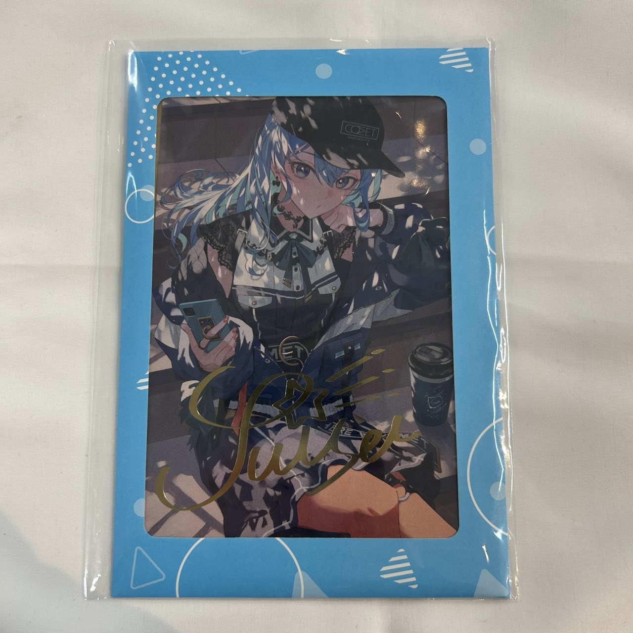 ホロライブ 星街すいせい 誕生日&活動4周年記念フルセットうごんば描き下ろし箔押し複製サイン入りポストカード