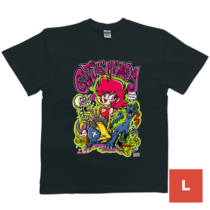 KAGEMARU DESIGNS キューティハニー Tシャツ (黒) Lサイズ